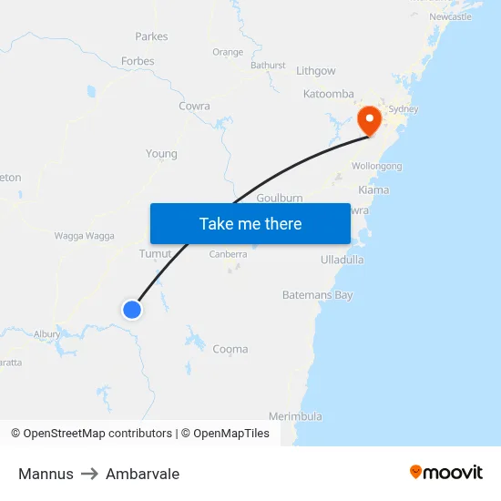 Mannus to Ambarvale map