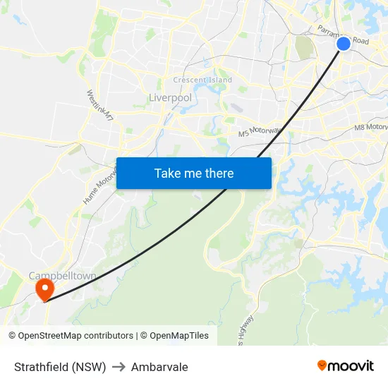 Strathfield (NSW) to Ambarvale map