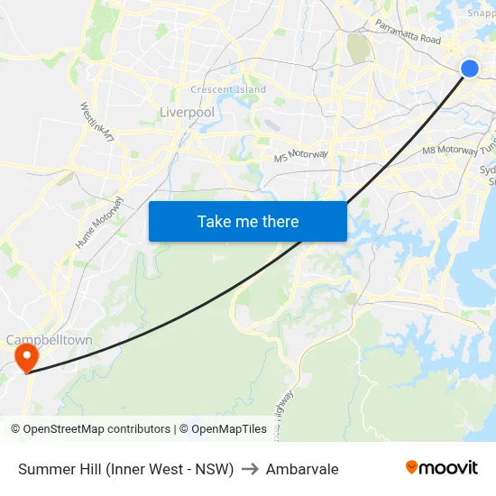 Summer Hill (Inner West - NSW) to Ambarvale map