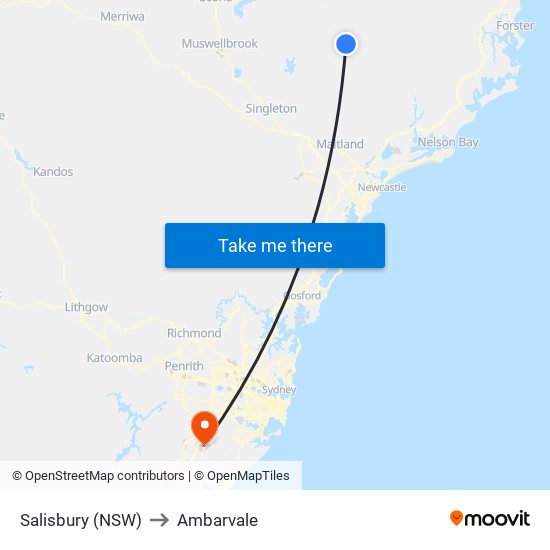 Salisbury (NSW) to Ambarvale map