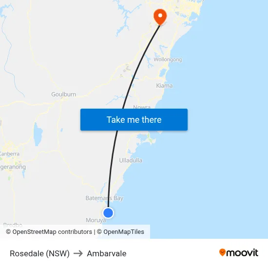 Rosedale (NSW) to Ambarvale map