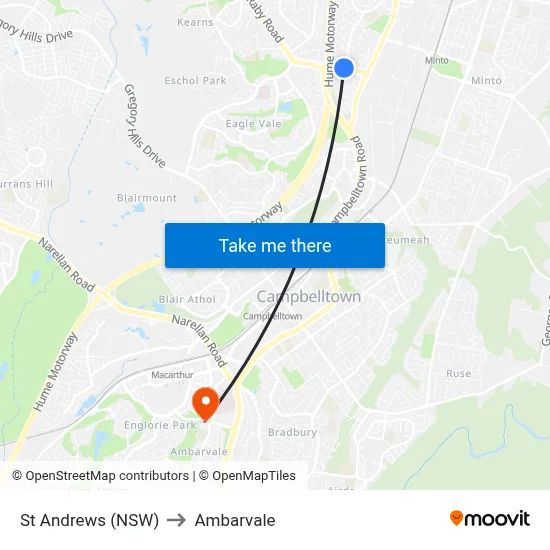 St Andrews (NSW) to Ambarvale map