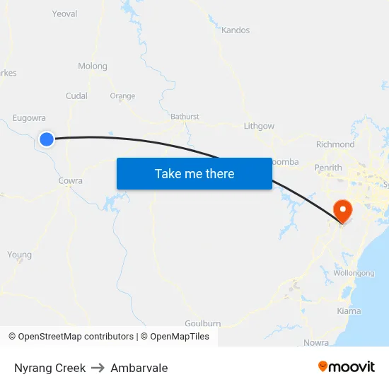 Nyrang Creek to Ambarvale map