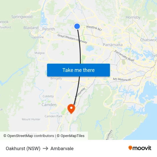 Oakhurst (NSW) to Ambarvale map