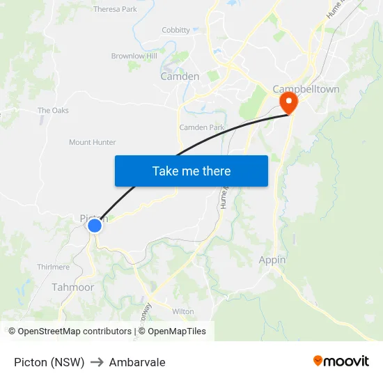 Picton (NSW) to Ambarvale map