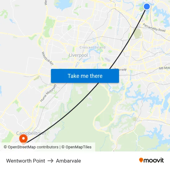 Wentworth Point to Ambarvale map