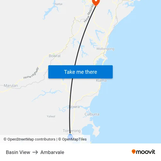 Basin View to Ambarvale map
