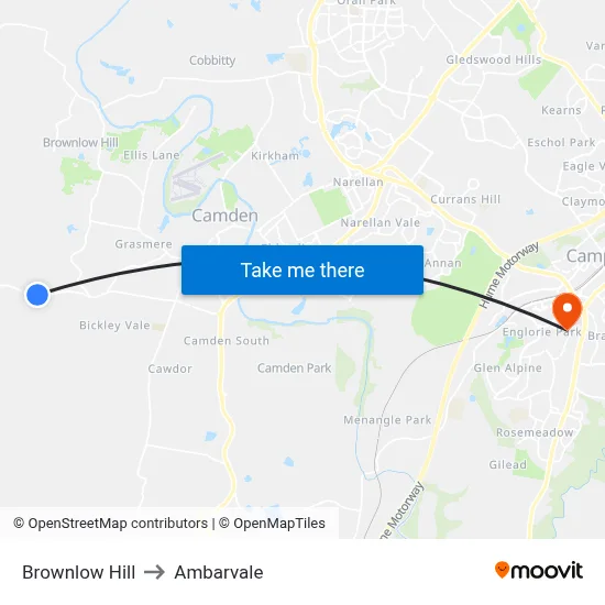 Brownlow Hill to Ambarvale map