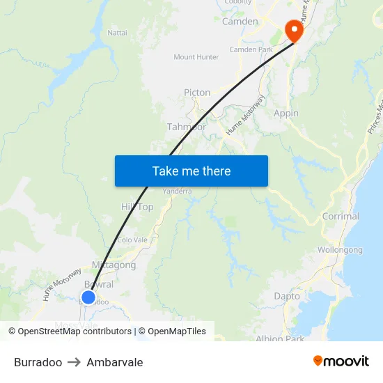 Burradoo to Ambarvale map