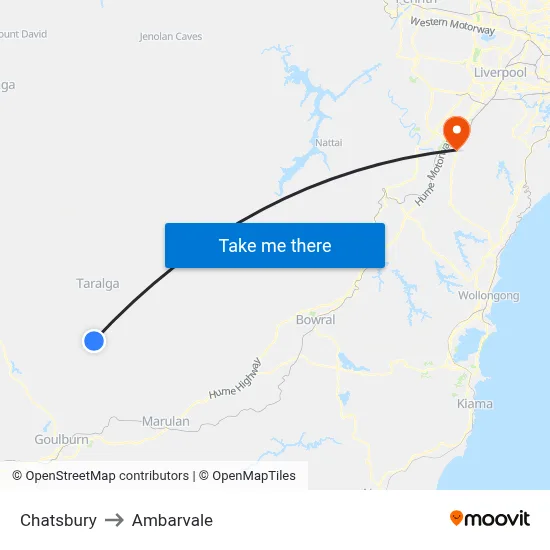Chatsbury to Ambarvale map