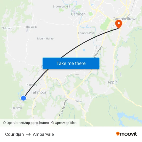 Couridjah to Ambarvale map