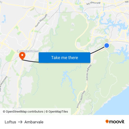 Loftus to Ambarvale map