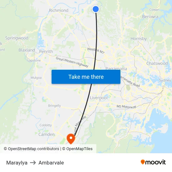 Maraylya to Ambarvale map