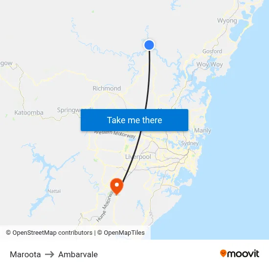 Maroota to Ambarvale map