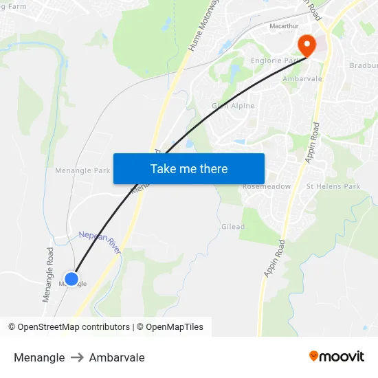 Menangle to Ambarvale map