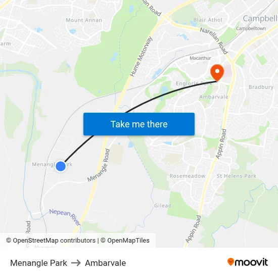 Menangle Park to Ambarvale map