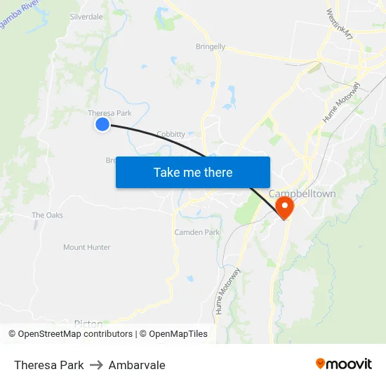 Theresa Park to Ambarvale map
