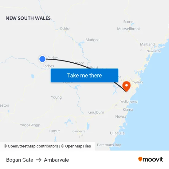 Bogan Gate to Ambarvale map