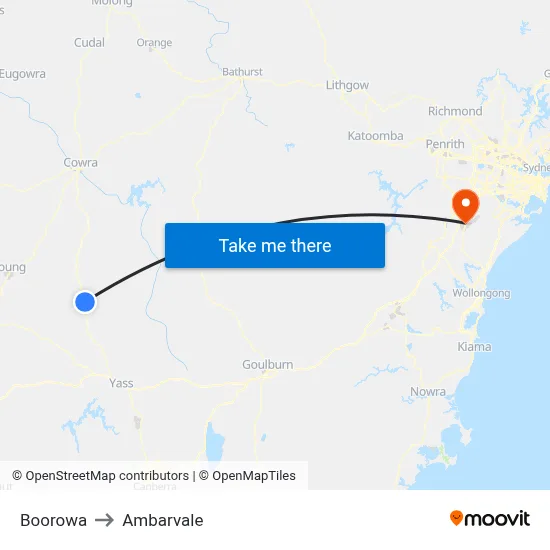 Boorowa to Ambarvale map