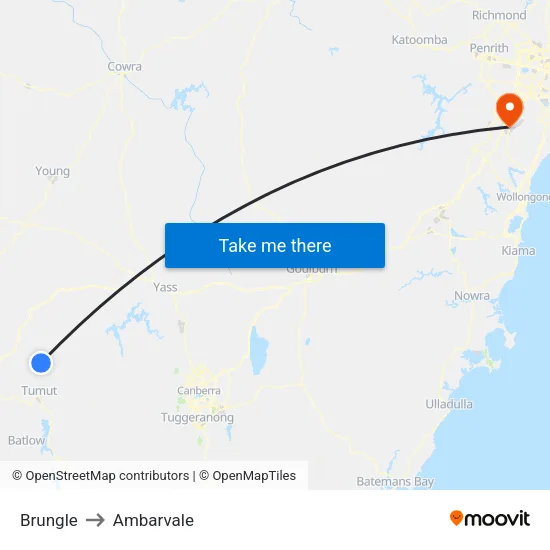 Brungle to Ambarvale map