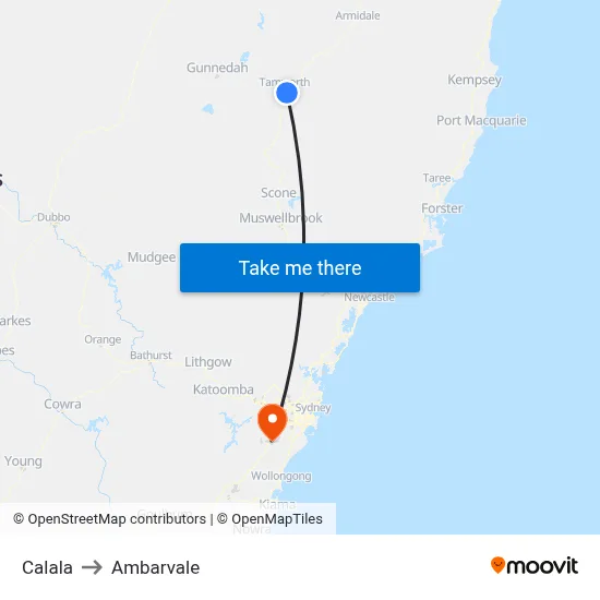 Calala to Ambarvale map