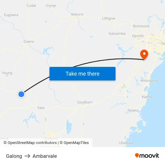 Galong to Ambarvale map