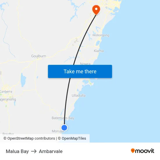 Malua Bay to Ambarvale map