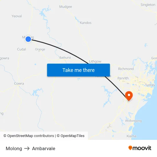 Molong to Ambarvale map