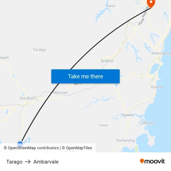 Tarago to Ambarvale map