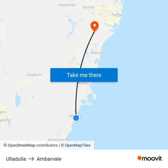 Ulladulla to Ambarvale map