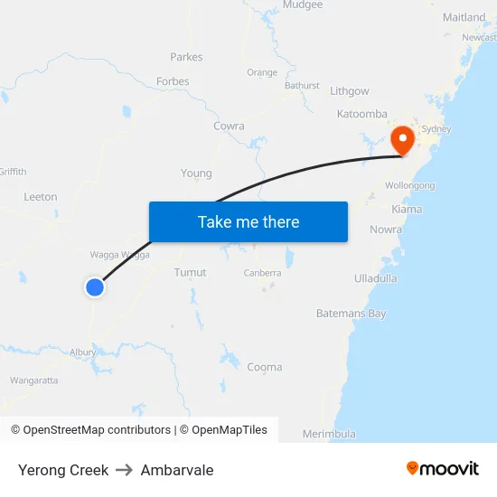 Yerong Creek to Ambarvale map