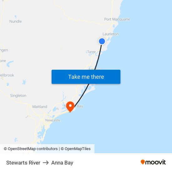 Stewarts River to Anna Bay map