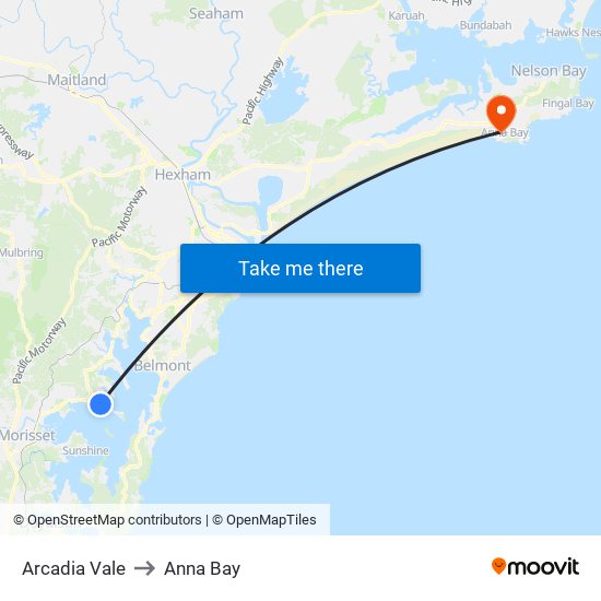 Arcadia Vale to Anna Bay map