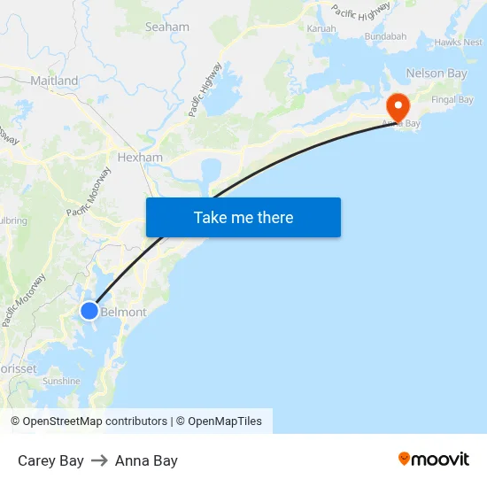 Carey Bay to Anna Bay map