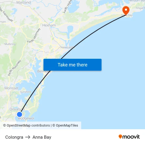 Colongra to Anna Bay map
