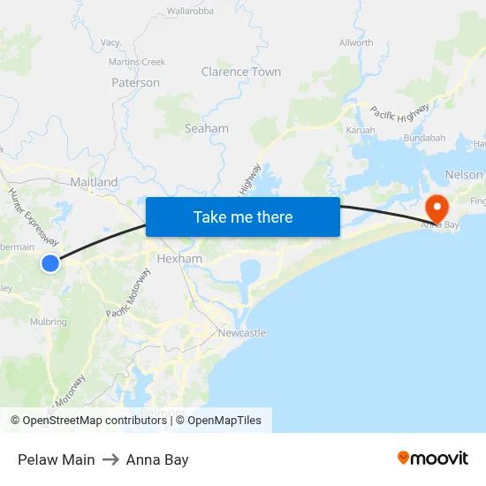 Pelaw Main to Anna Bay map