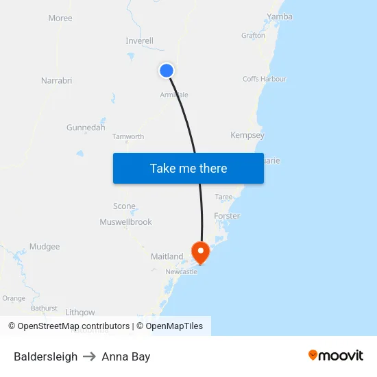 Baldersleigh to Anna Bay map