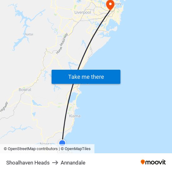 Shoalhaven Heads to Annandale map
