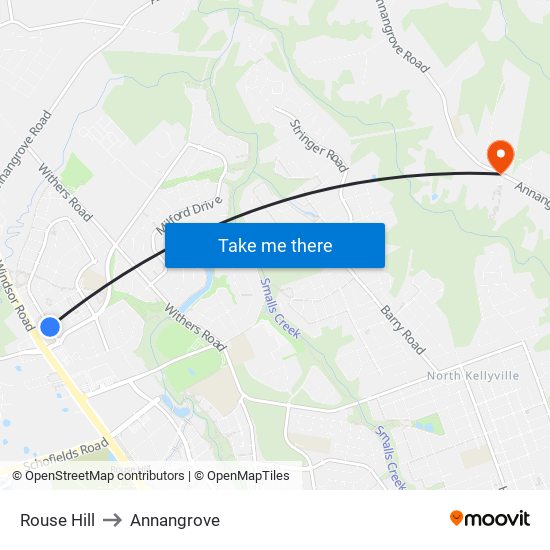 Rouse Hill to Annangrove map