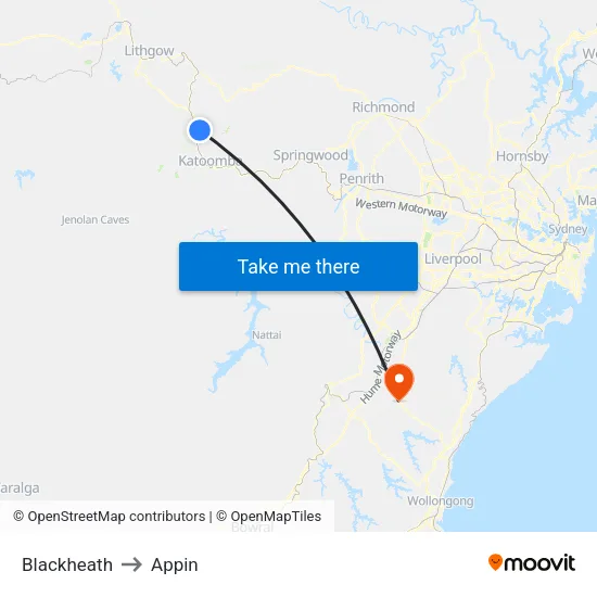 Blackheath to Appin map
