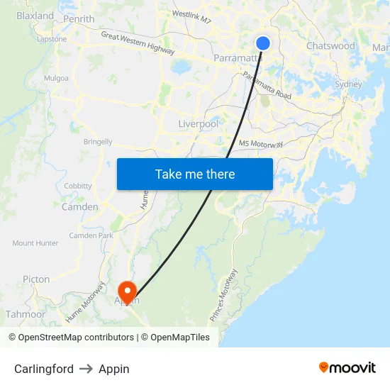 Carlingford to Appin map