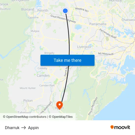 Dharruk to Appin map