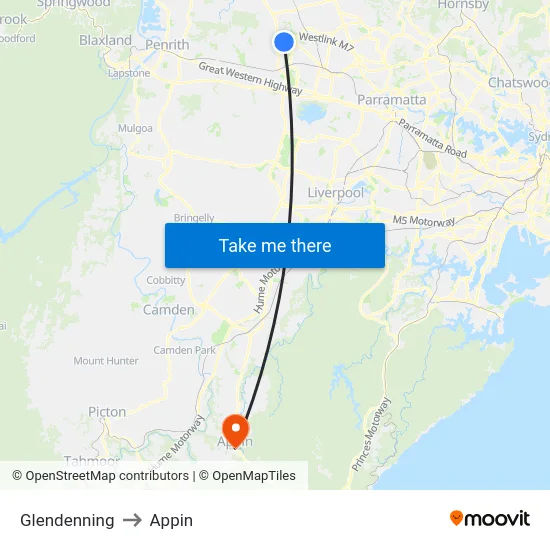 Glendenning to Appin map