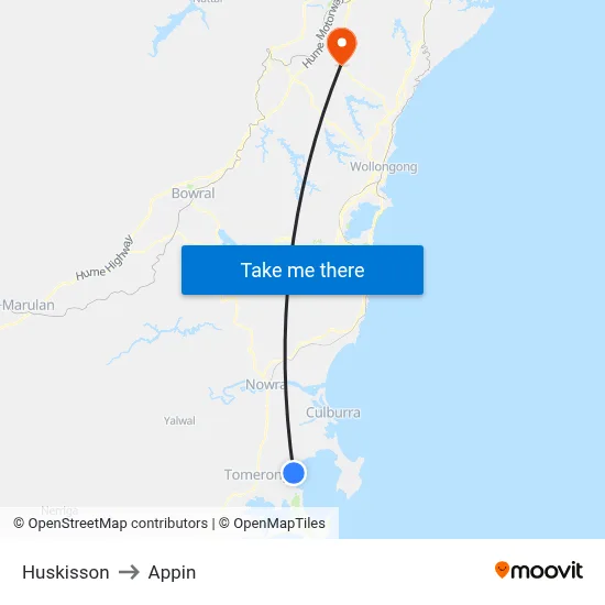 Huskisson to Appin map