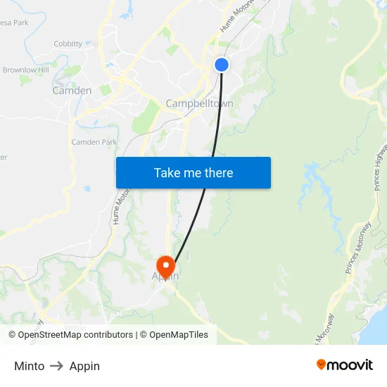 Minto to Appin map