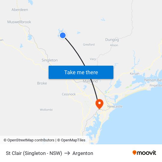 St Clair (Singleton - NSW) to Argenton map
