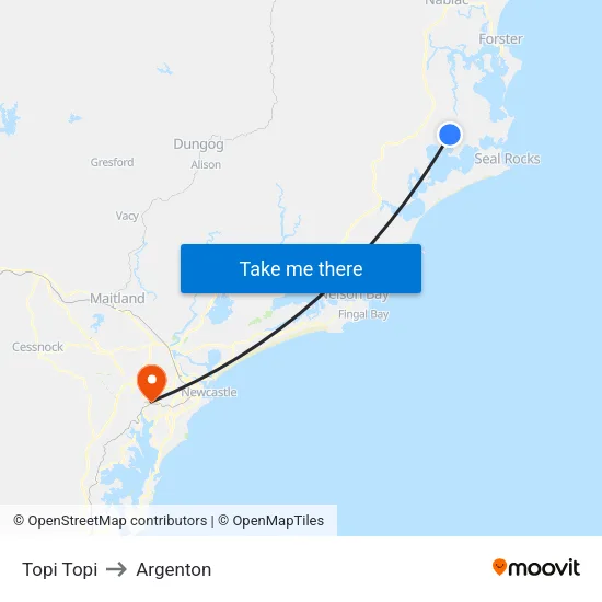 Topi Topi to Argenton map