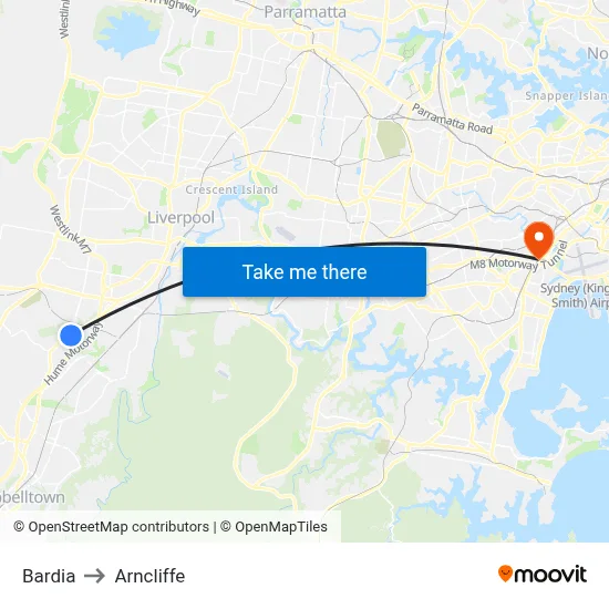 Bardia to Arncliffe map