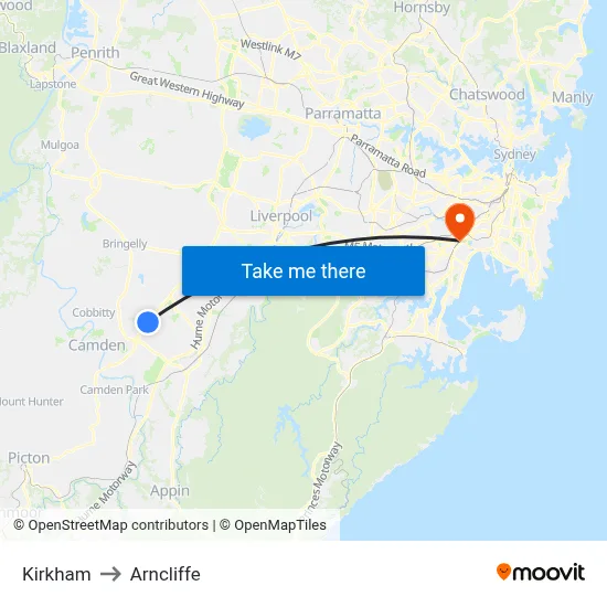Kirkham to Arncliffe map