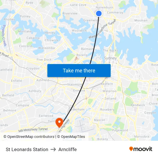 St Leonards Station to Arncliffe map
